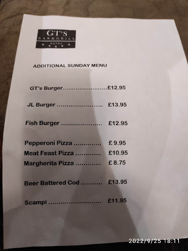 Opinii despre GT's Bar & Grill în Deeside - Hospitality and gastronomy