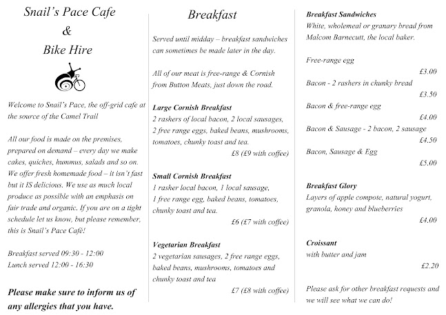 Snail's Pace Cafe - Bodmin
